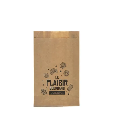 Sac croissant papier kraft brun 14 x 7 x 20 cm Le plaisir gourmand - Sachet viennoiserie - Lot de 1000 - Sacs croissants, Sachets viennoiseries