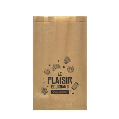 Sac croissant papier kraft brun 17 x 7 x 30 cm Le plaisir gourmand - Sachet viennoiserie - Lot de 1000 - Sacs croissants, Sachets viennoiseries