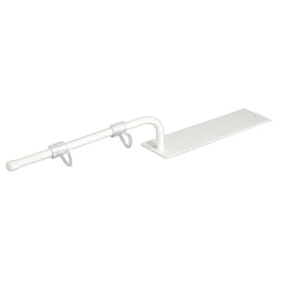 Potence droite sur base magnétique avec crochets, anneaux 250 mm - Porte-bannière - Blanc - Stop-rayon