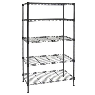 Étagère fil métal chromée 5 tablettes Chrom'x 90 x 45 x 200 cm Gris anthracite - Rayonnage fil métal - Étagères magasins, Présentoirs bois