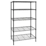 Étagère fil métal chromée 5 tablettes Chrom'x 90 x 45 x 200 cm Gris anthracite - Rayonnage fil métal - Étagères magasins, Présentoirs bois