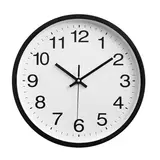 Horloge murale silencieuse à quartz ø 30 cm plastique - Noir - Horloges