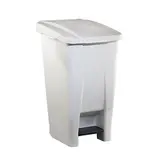 Poubelle à pédale 60 L plastique HACCP - Blanc avec couvercle blanc