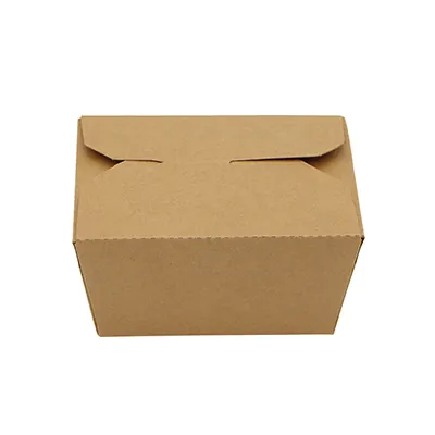 Boîte repas carton kraft 800 ml 13,2 x 10,4 x 6,4 cm - Lunchbox carton - Lot de 50 - Boîtes repas jetables, Plateaux compartimentés