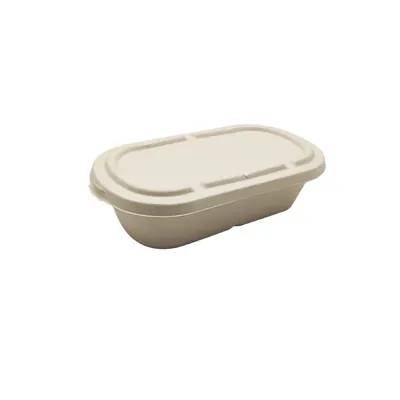 Couvercle pour boîte repas 24 x 13,5 x 1,1 cm fibre végétale - Lot de 50 - Boîtes repas jetables, Plateaux compartimentés-4