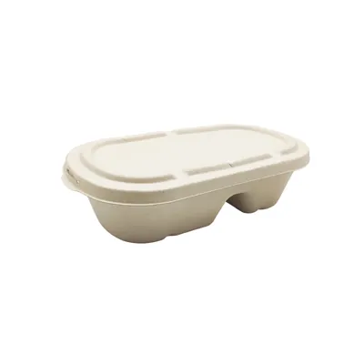 Couvercle pour boîte repas 24 x 13,5 x 1,1 cm fibre végétale - Lot de 50 - Boîtes repas jetables, Plateaux compartimentés-5