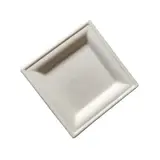Assiette jetable carrée en fibre végétale biodégradable 20 x 20 x 2,05 cm - Blanc - Lot de 50 - Assiettes jetables, Assiettes plastique réutilisables