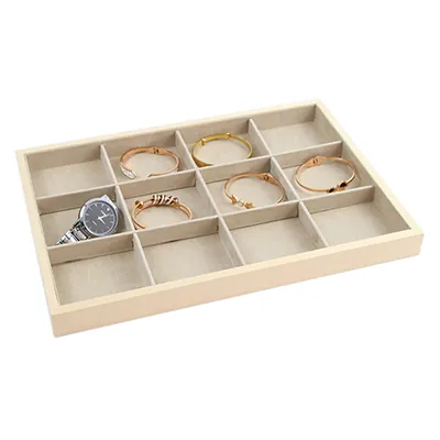 Plateau de présentation à bijoux 12 cases - Présentoirs à bijoux multifonction-2