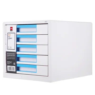 Module de classement 5 tiroirs blanc / bleu 27,5 x 34 x 26 cm - Corbeilles à courrier, Modules de classement