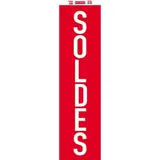 Affiche Soldes verticale rouge / blanc 40 x 154 cm - Affiche Soldes magasin - Affiches Soldes, Panneau soldes