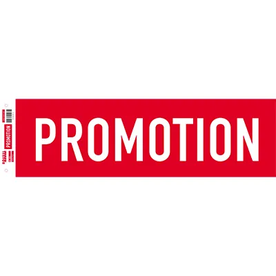 Affiche Promotion rouge / blanc 84 x 25 cm 170g/m² - Affiches Soldes, Panneau soldes