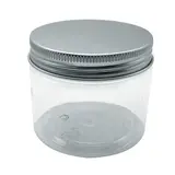 Pot à vis PET transparent avec couvercle aluminium 150 ml, paquet de 6 - Bouteilles et pots cylindriques