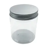 Pot à vis PET transparent avec couvercle aluminium 250 ml, paquet de 6