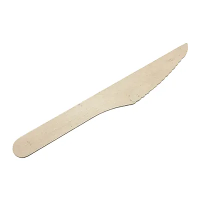 Couteau en bois 16,5 cm - Couvert en bois - Paquet de 100 - Couverts jetables, Couverts bois