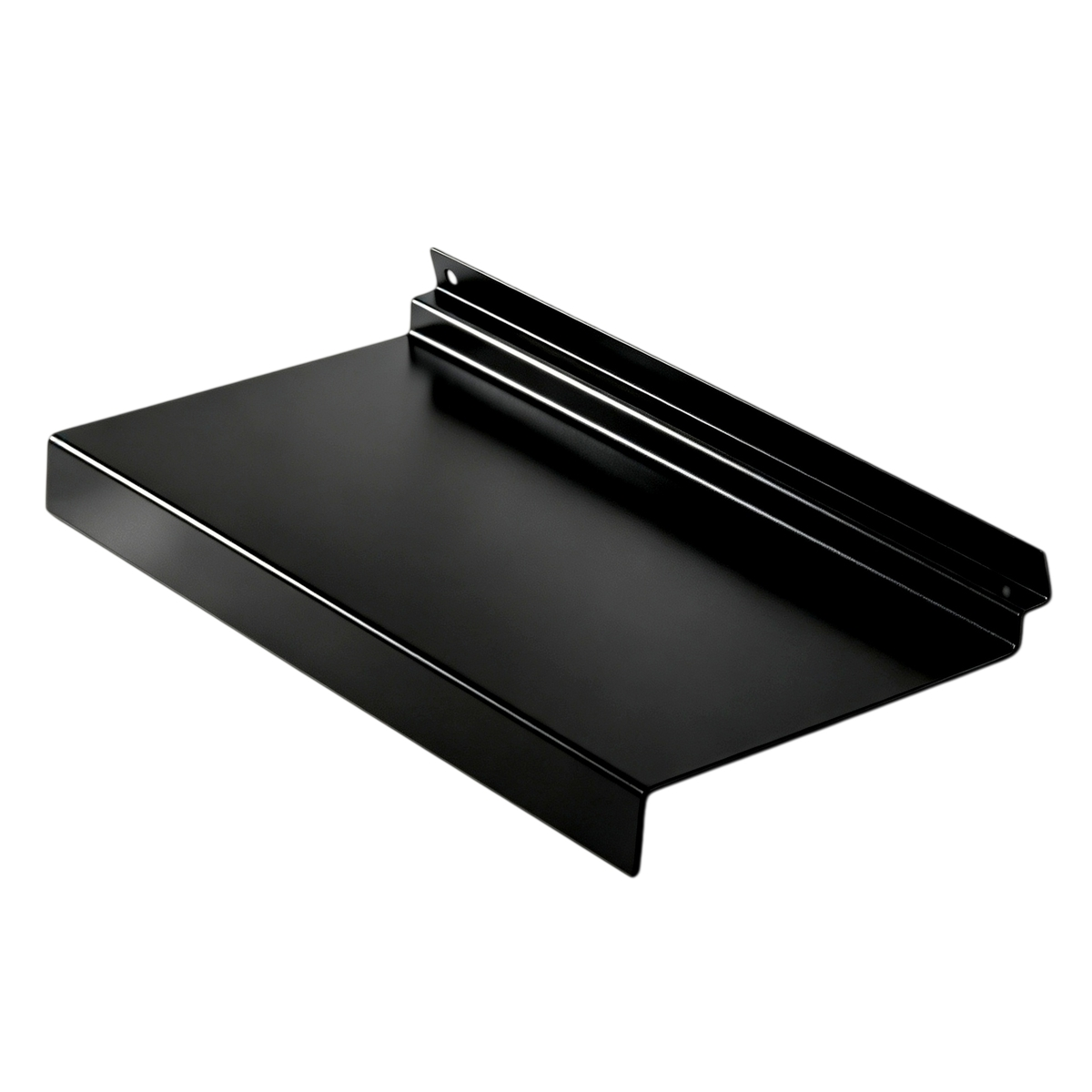 Tablette métal pour panneau rainuré avec rebord 25 x 12 x 2,5 cm - Noir - Tablettes pour panneaux rainurés