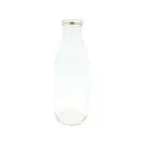 Bouteille en verre 1L avec couvercle or ø48/71mm – Paquet de 6 - Bouteilles et pots cylindriques
