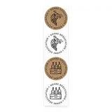 Étiquettes cadeaux adhésives rondes combi Bonne dégustation brun/noir/blanc ø35 mm – Paquet de 500 - Étiquettes cadeaux adhésives