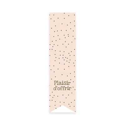 Étiquette cadeau adhésive ferme sac Plaisir d’Offrir pois rose / or 35 x 135 mm – Paquet de 200 - Étiquettes cadeaux ferme sac
