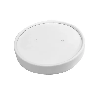 Couvercle carton pour pot à soupe ø 98 x H 17 mm - Couvercle pour pot carton - Blanc - Lot de 25 - Pots à soupe, Boîtes à pâtes