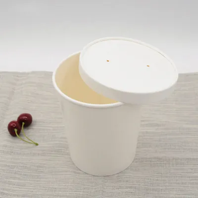 Couvercle carton pour pot à soupe ø 98 x H 17 mm - Couvercle pour pot carton - Blanc - Lot de 25 - Pots à soupe, Boîtes à pâtes-2