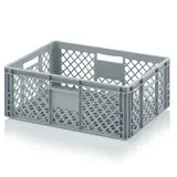 Bac gerbable - Bac Europe 43L 60 x 40 x 22 cm parois et fond ajourés poignées ouvertes polypropylène gris - Bacs à parois ajourées