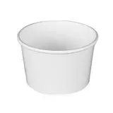 Pot à glace carton 230 ml ø 9 x ø 7,4 x 6,3 cm - Pot à dessert - Blanc - Lot de 25 - Emballage snacking