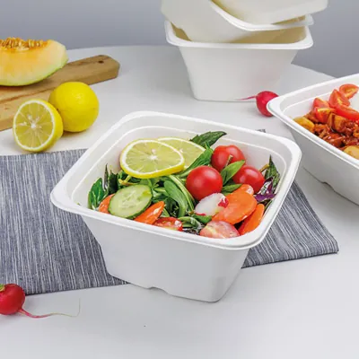 Bol salade 1200 ml fibre végétale 17,5 x 17,5 x 9 cm - Bol salade biodégradable - Lot de 50 - Boîtes salade, Bols salade-2
