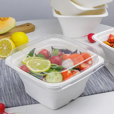 Couvercle dôme plastique pour bol salade carré 17,7 x 17,7 x 3 cm - Lot de 50 - Boîtes salade, Bols salade-2