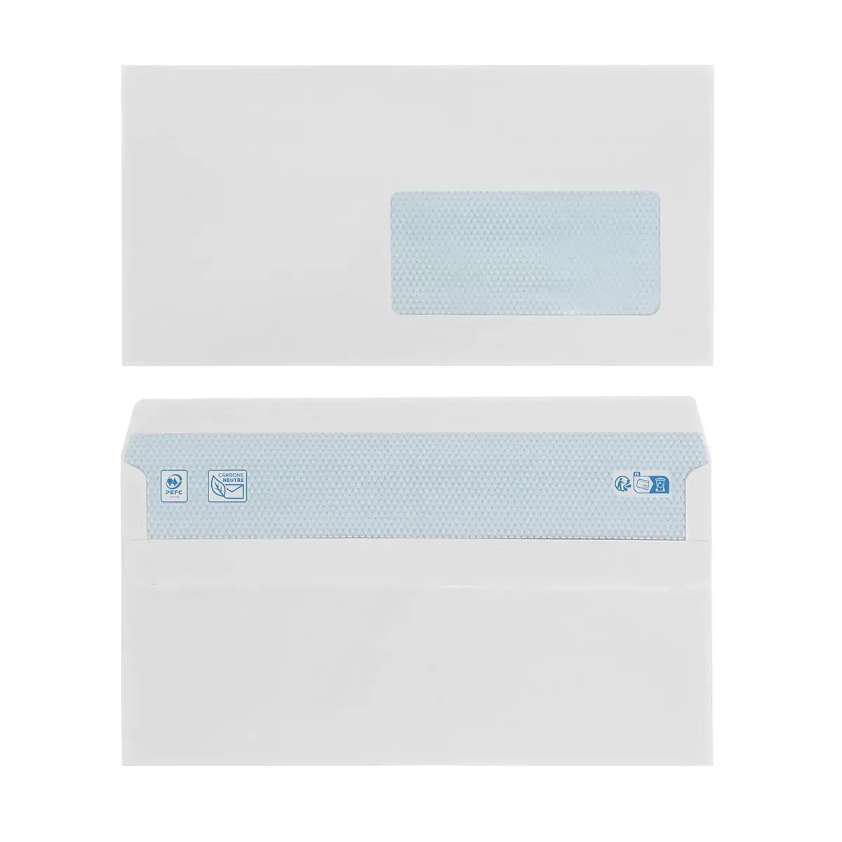 Enveloppe blanche DL 110 x 220 mm 80g avec fenêtre La Couronne - Paquet de 500 - Enveloppes blanches, Enveloppes kraft