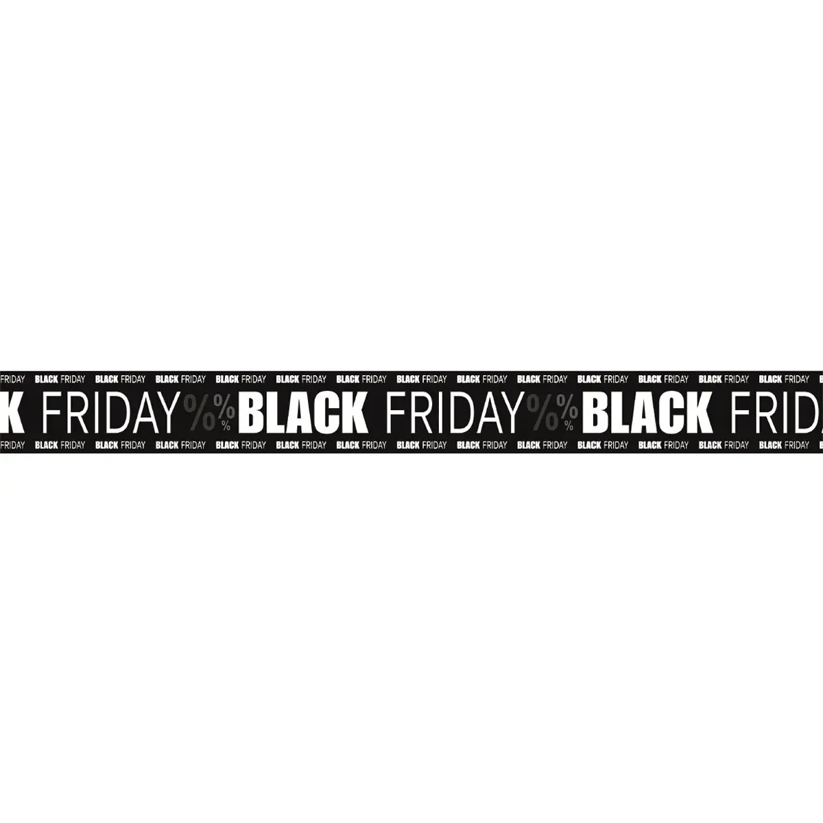 Banderole BLACK FRIDAY 15 cm x 10 m Noir / Blanc - Affiches Saisonnières