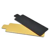 Rectangle carton avec languette double face Or / Noir 5,5 x 9,5 cm - Semelle rectangle - Support gâteau - Paquet de 250 - Semelles gâteaux, Supports gâteaux