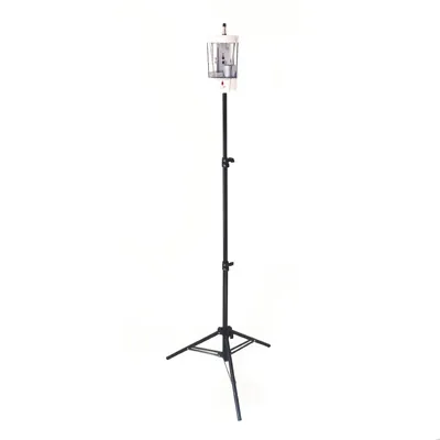 Support trépied pour gel hydroalcoolique H 154 cm - Support pour flacon - Métal noir - Distributeur de savon-2