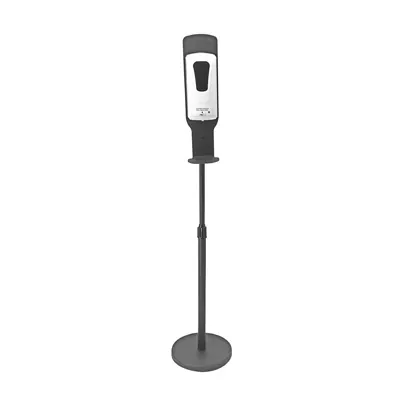 Support sur pied pour gel hydroalcoolique H160 cm - Support pour flacon - Métal noir - Distributeur de savon-2