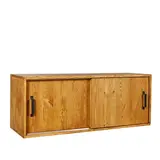 Caisson 2 portes coulissantes 119 x 39 x H 46 cm - Crédence - Meuble bas de rangement - Pin massif - Caissons de rangement