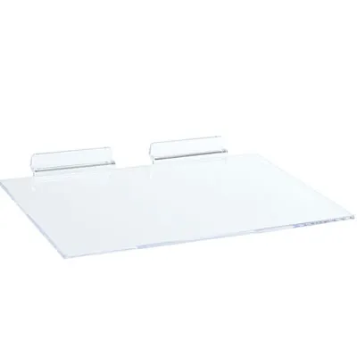 Tablette plexi transparente renforcée pour panneau rainuré 25,4 x 16,6 cm, ép. 3,5 mm - Tablette droite - Tablettes pour panneaux rainurés