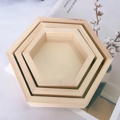 Lot de 3 présentoirs à bijoux bois en alvéoles - Présentoirs à bijoux multifonction-3