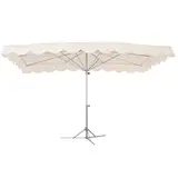 Parasol professionnel de marché - Parasol forain - Blanc - 300 x 250 cm - armature alu, toile + housse - Promotions matériel de marché