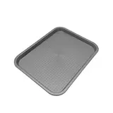 Plateau fast food plastique 41,4 x 30,8 x 2 cm - Plateau self service - Plateau de service - Noir - Plateaux de service, Plats jetables