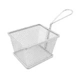 Mini panier à frites inox avec poignée 12,5 x 9,7 x 8,2 cm - Panier frites individuel - Barquettes frites, Cornets frites