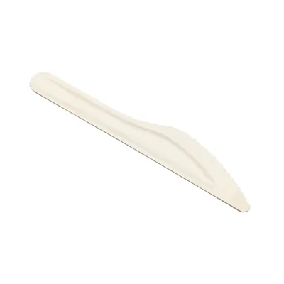 Couteau biodégradable en fibre de maïs 16 cm - Couvert jetable - Paquet de 50 - Couverts jetables, Couverts bois