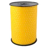 Bolduc jaune à pois 10 mm x 225 m polypropylène - Bolducs imprimés et à motifs