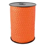 Bolduc orange à pois 10 mm x 225 m polypropylène - Bolducs imprimés et à motifs