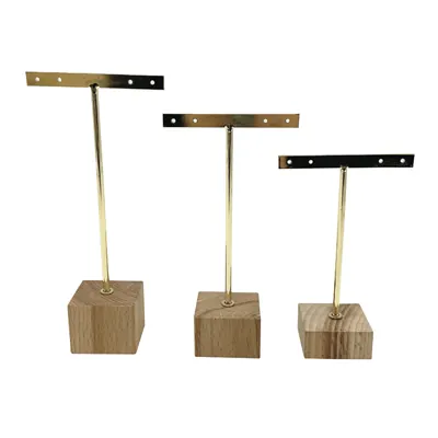 Présentoirs boucles d’oreilles bois et métal or – Lot de 3 tailles - Présentoirs boucles d'oreilles