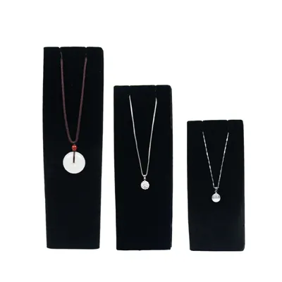 Présentoir à colliers flanelle noire - Présentoirs colliers et pendentifs-3