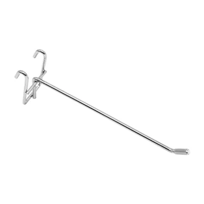 Broche simple pour présentoir grille L 20 cm x ø 4,8 mm Métal chromé - Tige simple - Crochet simple - Lot de 10 - Broches et Bras pour grilles