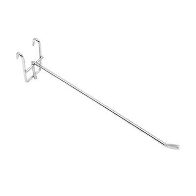 Broche simple pour présentoir grille L 25 cm x ø 4,8 mm Métal chromé - Tige simple - Crochet simple - Lot de 10 - Broches et Bras pour grilles