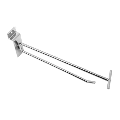 Broche simple pour panneau rainuré avec tige porte-étiquette ø 5,8 mm x L 18,5 cm - Tige simple - Métal - Chromé - Lot de 10 - Broches simples pour panneaux rainurés