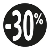 Etiquette Soldes -30% noir ø36mm - Sticker Soldes -30% - Paquet de 500 - Black Friday