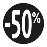 Etiquette Soldes -50% noir ø36mm - Sticker Soldes -50% - Paquet de 500 - Gommettes adhésives évènementielles