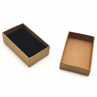 Écrin bijou plat pour Parure & Bracelet carton kraft brun 8,3 x 5 x 2,5 cm insert velours - Boite bijoux – Lot de 20 - Écrins à bijoux, Coffrets à bijoux-2